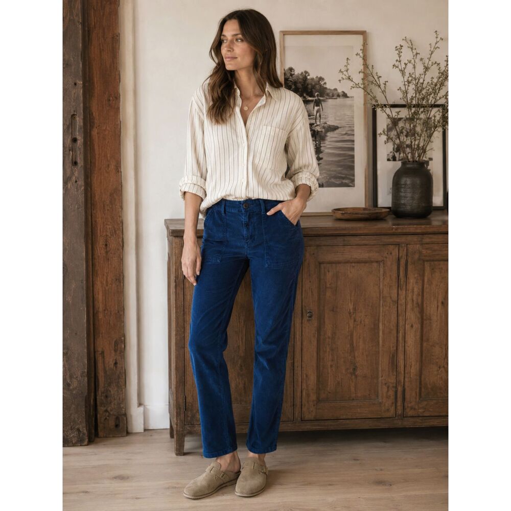 THE GREAT. Blue Corduroy Pants Trousers   Women's Size 31